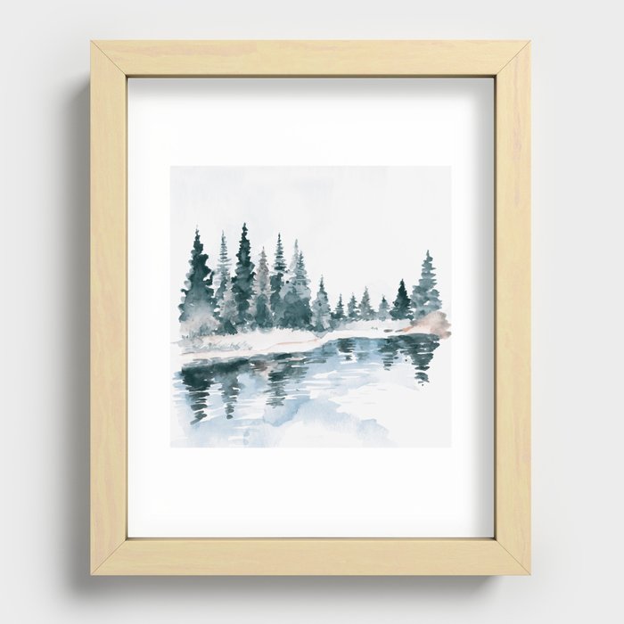 Mountain River Recessed Framed Print
