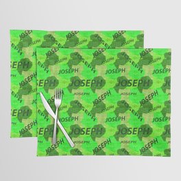 Joseph pattern in green colors and watercolor texture Placemat