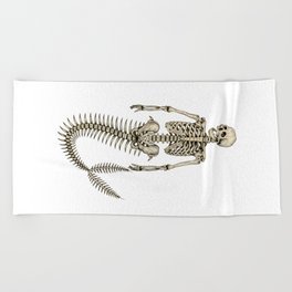 Mermaid Skeleton Beach Towel | Skeleton, Acrylic, Pelvis, Watercolor, Ribcage, Pattern, Screamingskull, Anatomy, Curated, Tattooart 