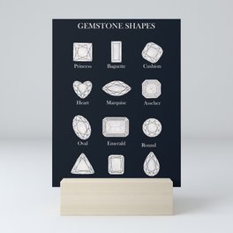 Gemstone shapes Mini Art Print