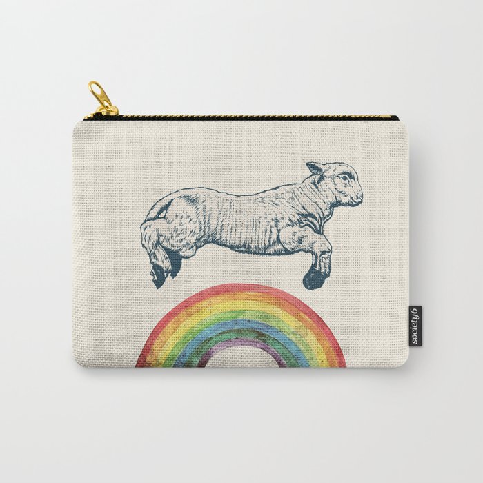 Rainbow And Sheep Carry All Pouch By Beart24 Society6