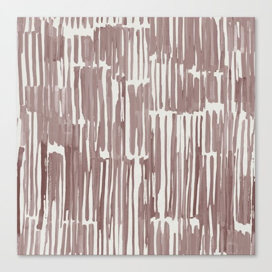 Simply Bamboo Brushstroke Red Earth on Lunar Gray Canvas Print