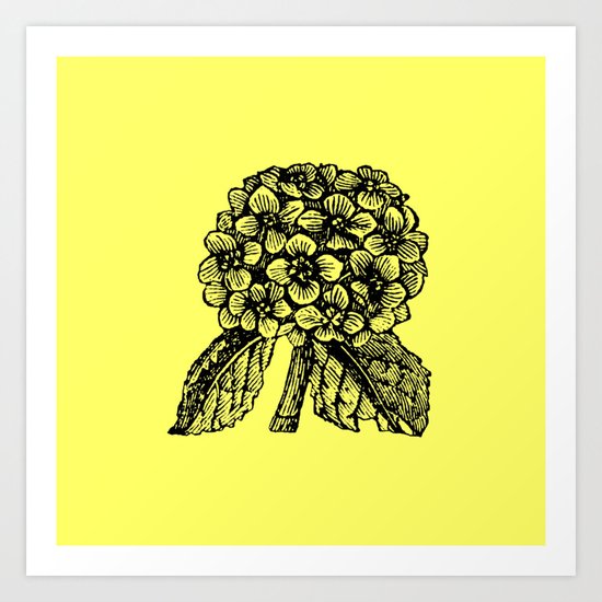 Yellow Hydrangea Art Print
