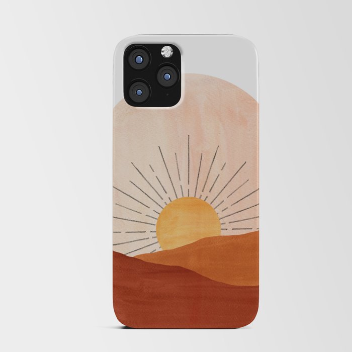 Abstract terracotta landscape, sun and desert, sunrise #1 iPhone Card Case