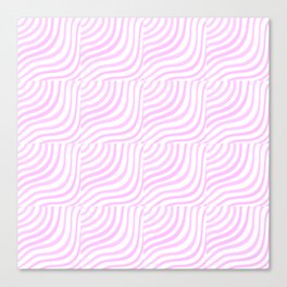 Pastel Pink Stripes Shells Pattern Canvas Print