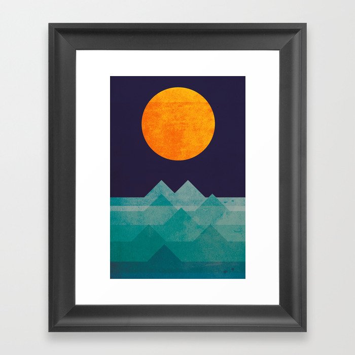 The ocean, the sea, the wave - night scene Framed Art Print