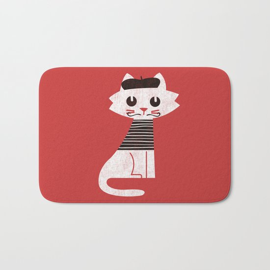 Mark the cat goes to Paris Bath Mat