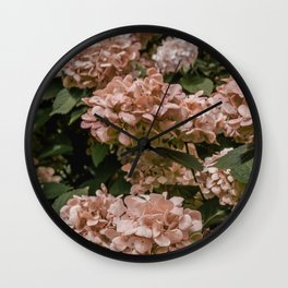 Pink Hydrangeas Wall Clock