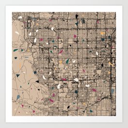 Spring Valley - Terrazo Map Design - USA City Art Print