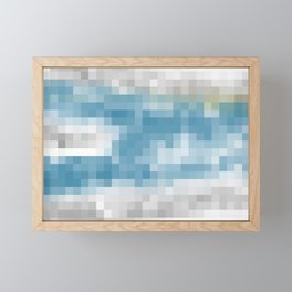 Blue Pixels Framed Mini Art Print