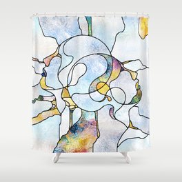 Rainbow Shards. Unity of Stained Glass series. Backdrop composed of pattern of color and texture fragments Shower Curtain