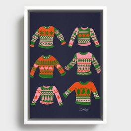 Christmas Sweaters – Green & Red Framed Canvas