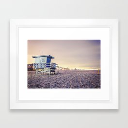 Manhattan Beach Hut Framed Art Print