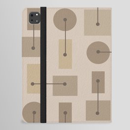 Atomic Age Simple Shapes Iced Coffee Brown iPad Folio Case