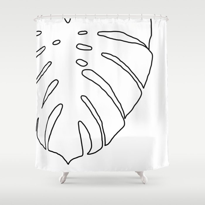 philodendron sketch Shower Curtain