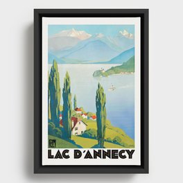 Lac d'Annecy Lake Vintage Travel Poster 1930s - Roger Broders - France Provence Framed Canvas