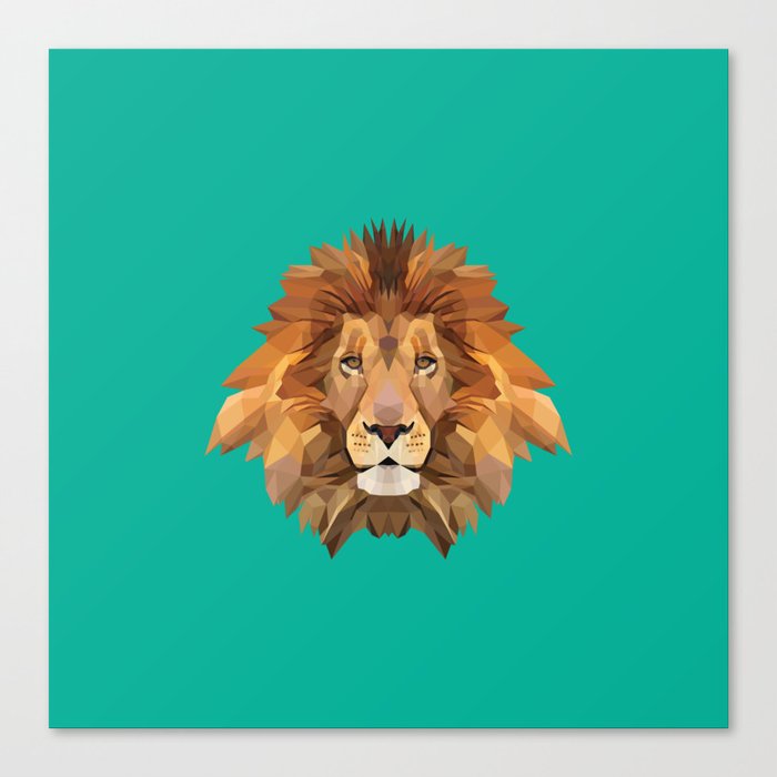 Lion king polygon animal Canvas Print