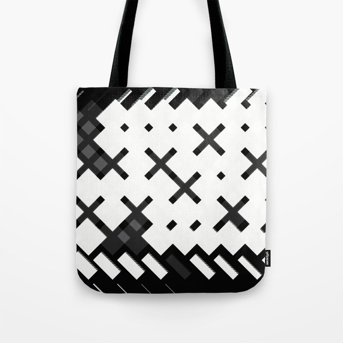 Black and white abstract of geometric patterns Tote Bag
