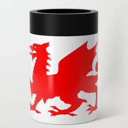 WELSH DRAGON red with white shadow. Can Cooler