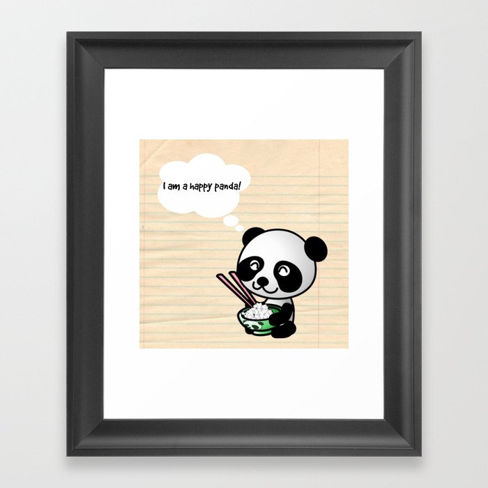 Happy Panda Framed Art Print