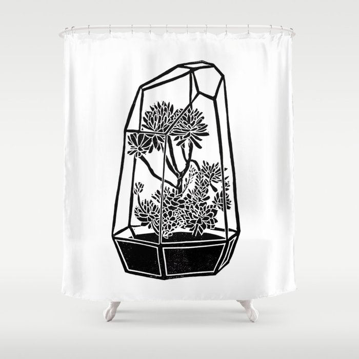 Terrarium Block Print Shower Curtain By Beegreen Society6
