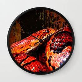 Grunge Coiled Corn Snake Wall Clock