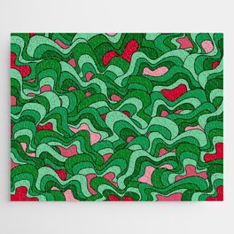 Abstract pattern - green, red, pink. Jigsaw Puzzle