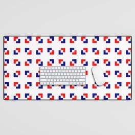 square and tartan 17 - blue and red Desk Mat