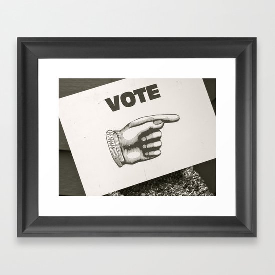 Vote Here Framed Art Print
