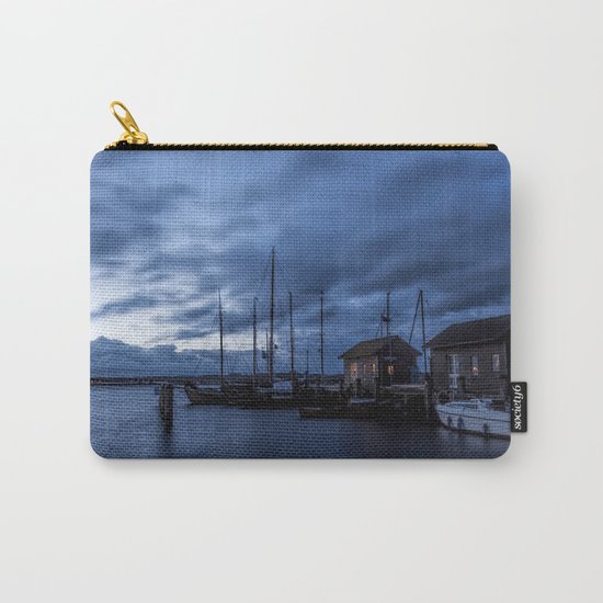 Blue memories- Blue hour at an harbour at the Sea #Society6 Carry-All Pouch