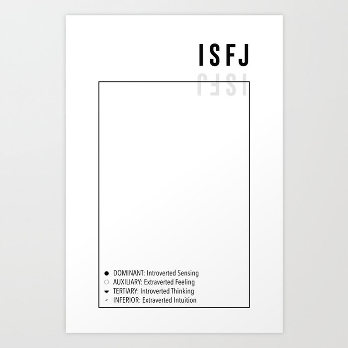 Isfj Personality Type Mbti Function Stack Art Print By Psychotype