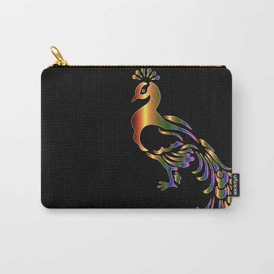 Peacock Gold with Blue and Purple Highlights Carry-All Pouch