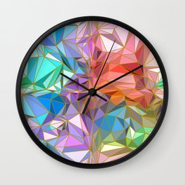 Sparkling Crystal Colourful Crystalline with Gold Lines Wall Clock