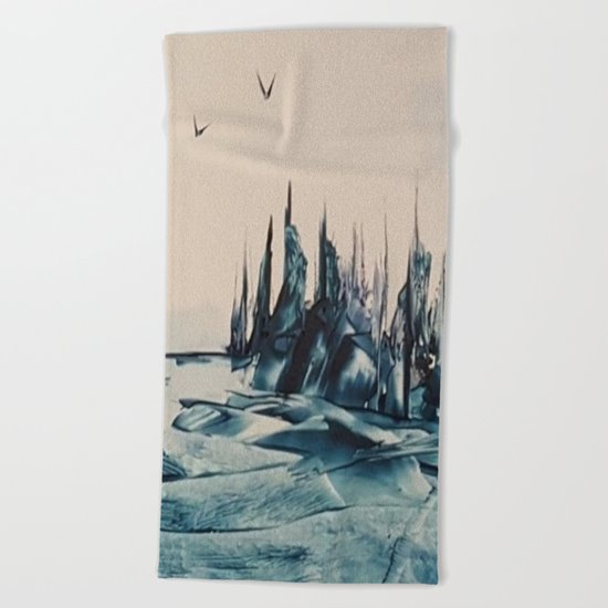 Green Alienscape Beach Towel