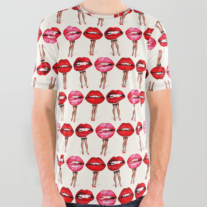 Lip Pin-Ups All Over Graphic Tee