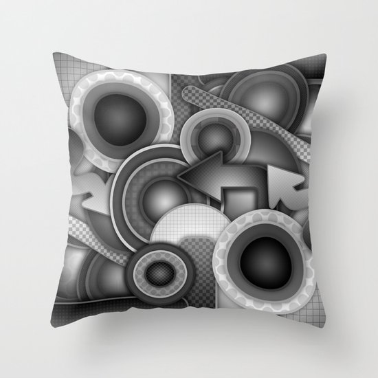 Monochrome Mayhem Throw Pillow
