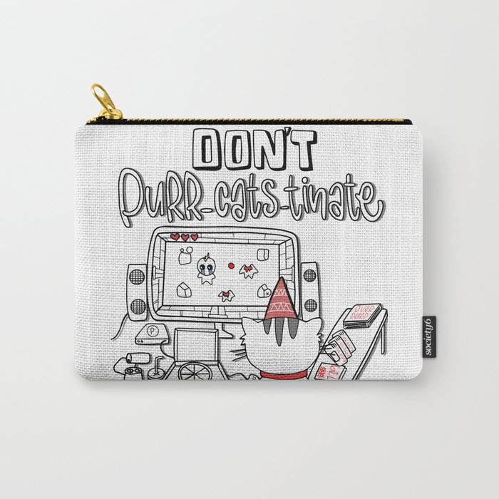 Don T Purr Cats Tinate Cat Procrastination Pun Carry All Pouch