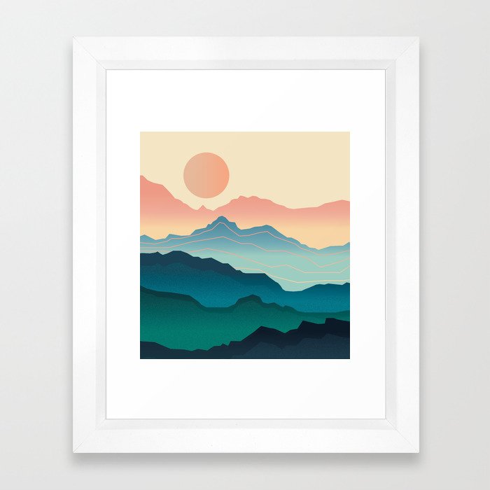 Wanderlust Gradient Mountain Framed Art Print