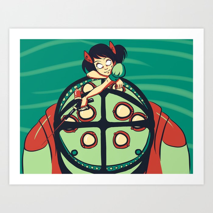 bioshock big daddy and little sister art