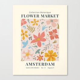 Vintage Flower Market Amsterdam Art Galerie Canvas Print