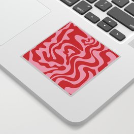 Pink and Red Retro Aesthetic Wavy Lines Sticker