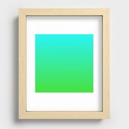 FLUORESCENT BLUE & GREEN GRADIENT  Recessed Framed Print