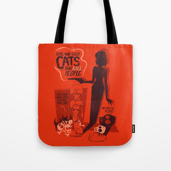 Cat Movie - orange Tote Bag
