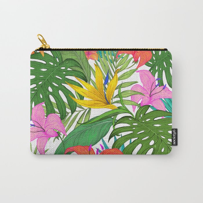 Tropical Colorful Palm Garden Carry-All Pouch