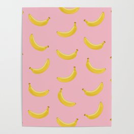 Banana in pink Poster