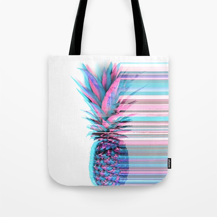 Light Blue and Pink Pineapple Tote Bag