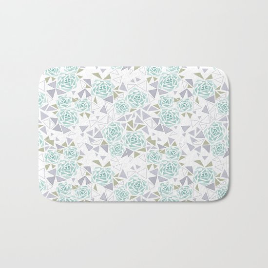 Modern . Geometric pattern . Rose .2 Bath Mat