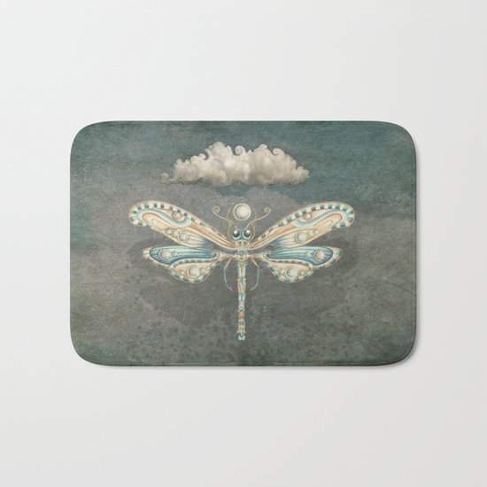 Dragonfly of the moon Bath Mat