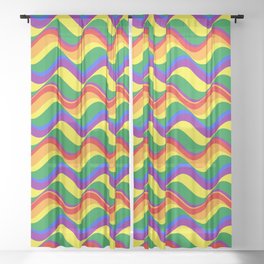 Pride flag wavy Sheer Curtain