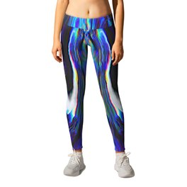 I'm the Villain Leggings | Acrylic, White, Psychyprincess, Psychedelicprincess, Glitchart, Blue, Iridescent, Glitche, Graphicdesign, Ocean 